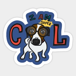 I am super cool dog glasses Sticker